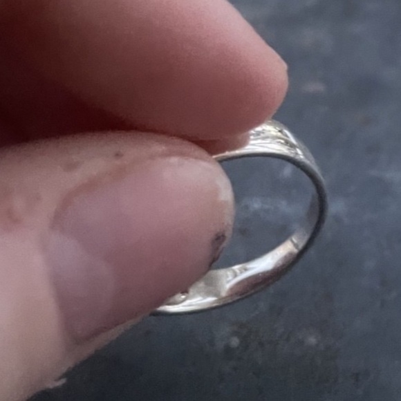 Sterling Silver Ring Band w/ Turquoise and Marcasite Size 8.5-9 - Picture 5 of 6